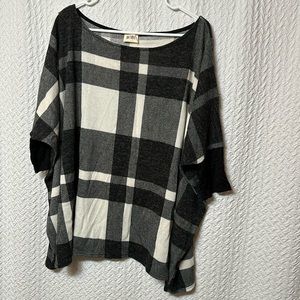 black cream plaid boxy top bibi large